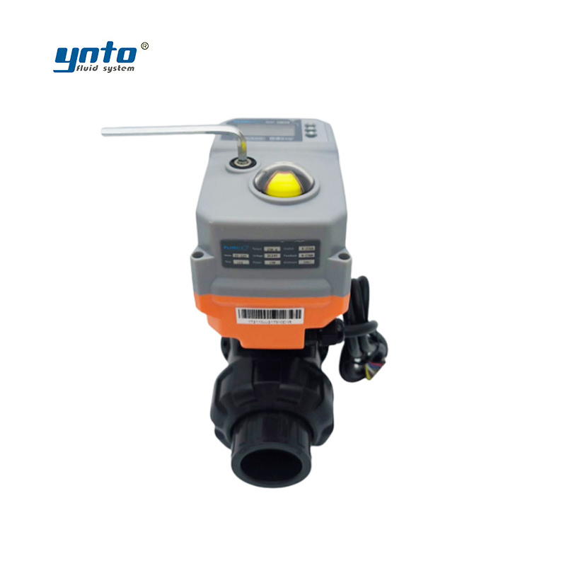 YNTO Plastic LoT remote controlled 2 Way ball valve 12v PVC 25 50mm water Internet of Things UPVC electric Ball Valve