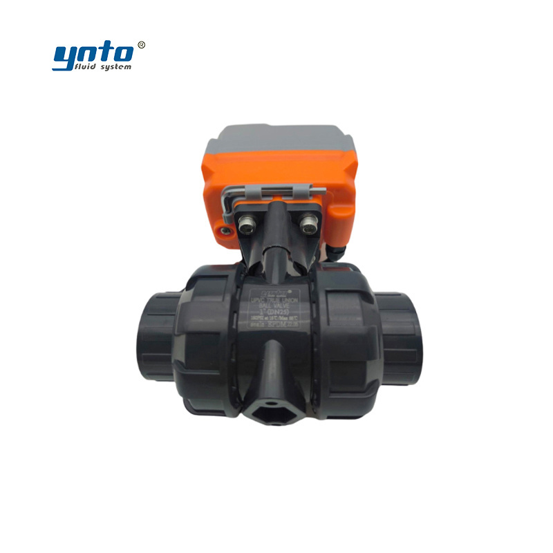 YNTO Plastic LoT remote controlled 2 Way ball valve 12v PVC 25 50mm water Internet of Things UPVC electric Ball Valve