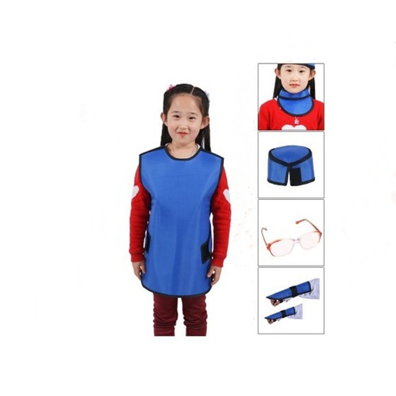 0.5mmpb X-ray resistant children's lead protective skirt+lead cap+lead scarf+lead glasses+lead gloves