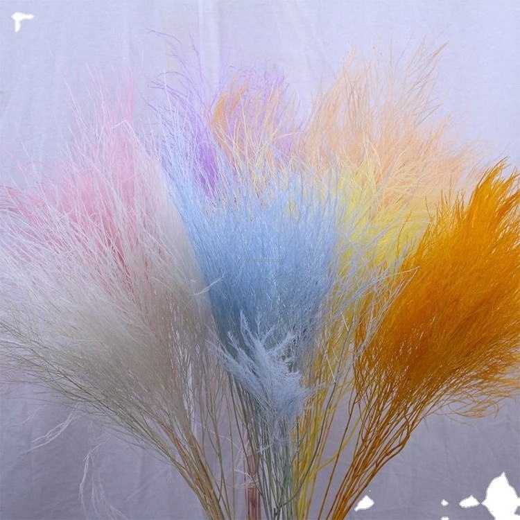 Dry Artificial Bouquet Natural Wall Artificial Decorative Pink White Small Large Feather Grass