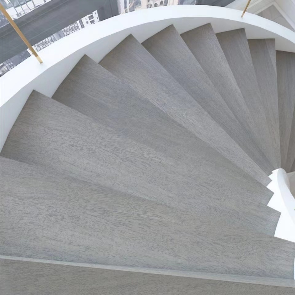 Low cost portable multi-storey solid wood composite stair treads