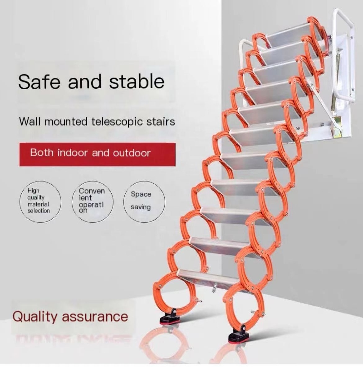 (Hot Offer) 3 Years Carpet Tiles Folding Ladders Aluminum Windbreaker Sliding Glass Fence Balustrade Retractable Stairs