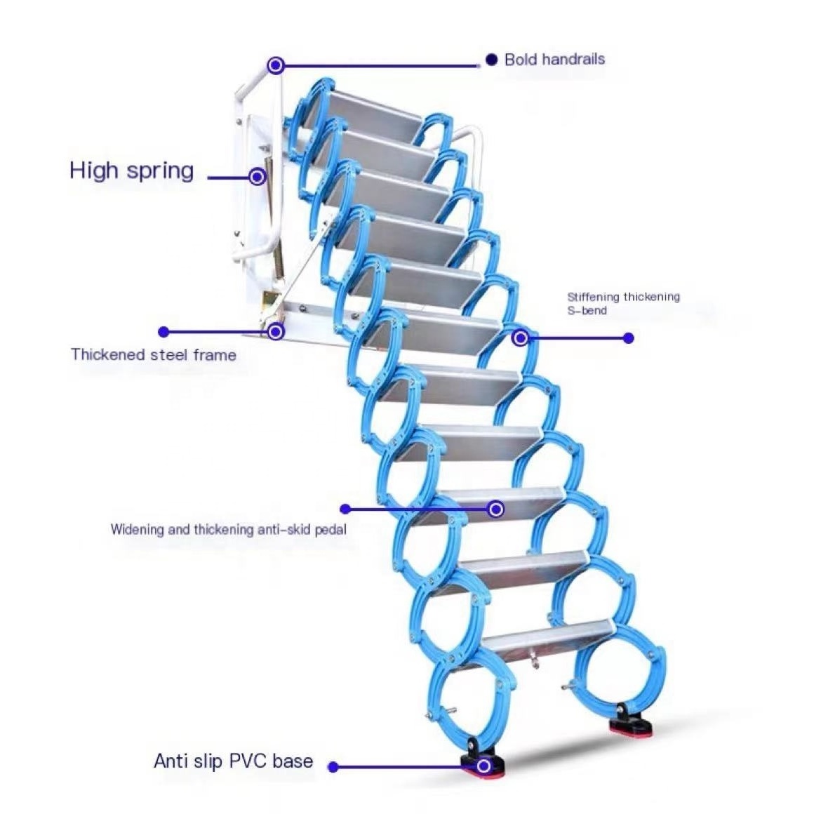 (Hot Offer) 3 Years Carpet Tiles Folding Ladders Aluminum Windbreaker Sliding Glass Fence Balustrade Retractable Stairs