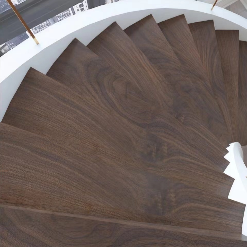 Low cost portable multi-storey solid wood composite stair treads