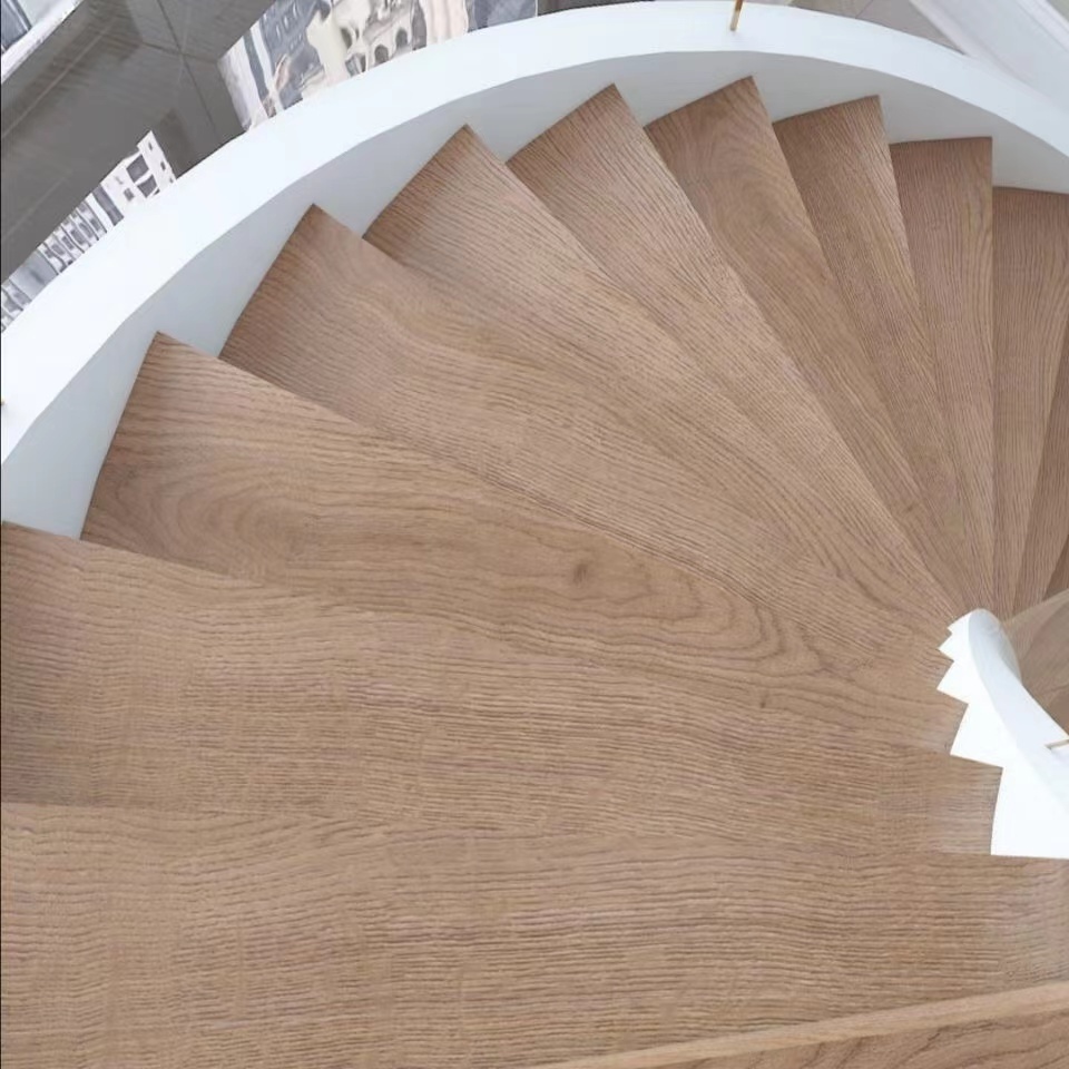 Low cost portable multi-storey solid wood composite stair treads