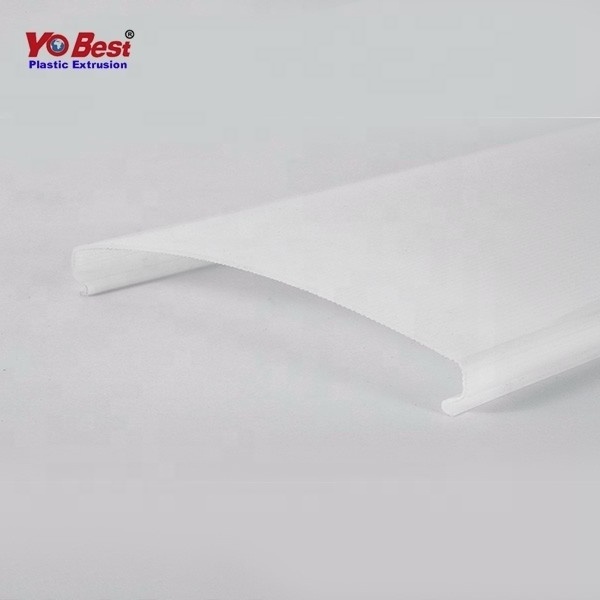 Customized Plastic Extrusion Lampshade LED Strip Light Diffuser Cover Recess Lighting Profil Linear Light Cover Profile