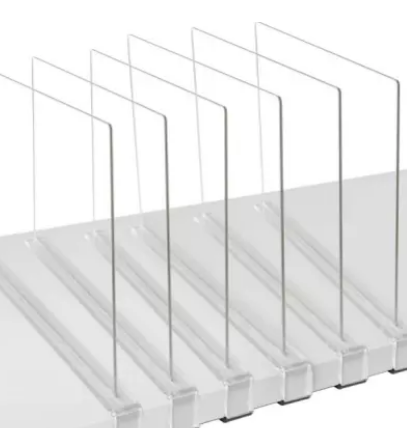 Custom Injection Manufacturing Retail Display Adjustable Clear Supermarket  L Shaped Plastic Shelf Divider