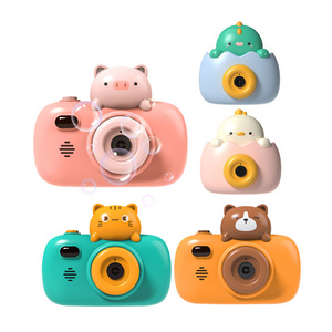 Cute Pet Bubble Blowing Machine Music Light Pig Cat Dog Chick Dinosaur Bubble Camera Electric Automatic Soap Water Bubble Toys