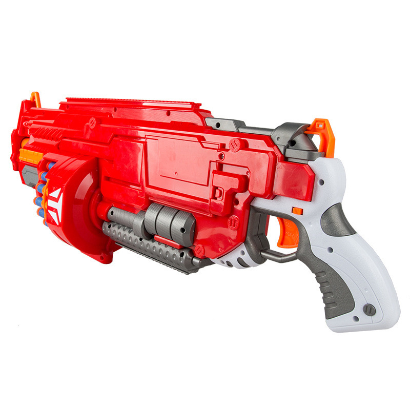 Boy Favor Gift Plastic Toys Revolver Gun Kids Interactive Shooting Game Electronic Gun Toys With 40 Rounds Soft Bullets