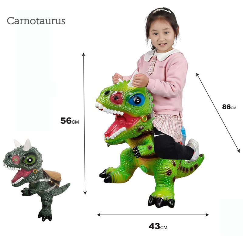 Kids Indoor Entertainment Static Cartoon Dinosaur Model Simulated Animal Ornaments Big Ride On Dinosaur Toy with Sound and Light