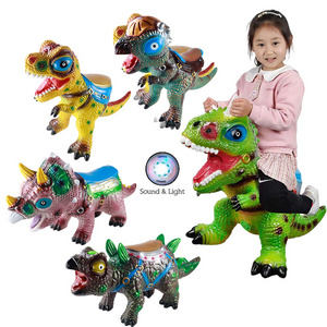 Kids Indoor Entertainment Static Cartoon Dinosaur Model Simulated Animal Ornaments Big Ride On Dinosaur Toy with Sound and Light