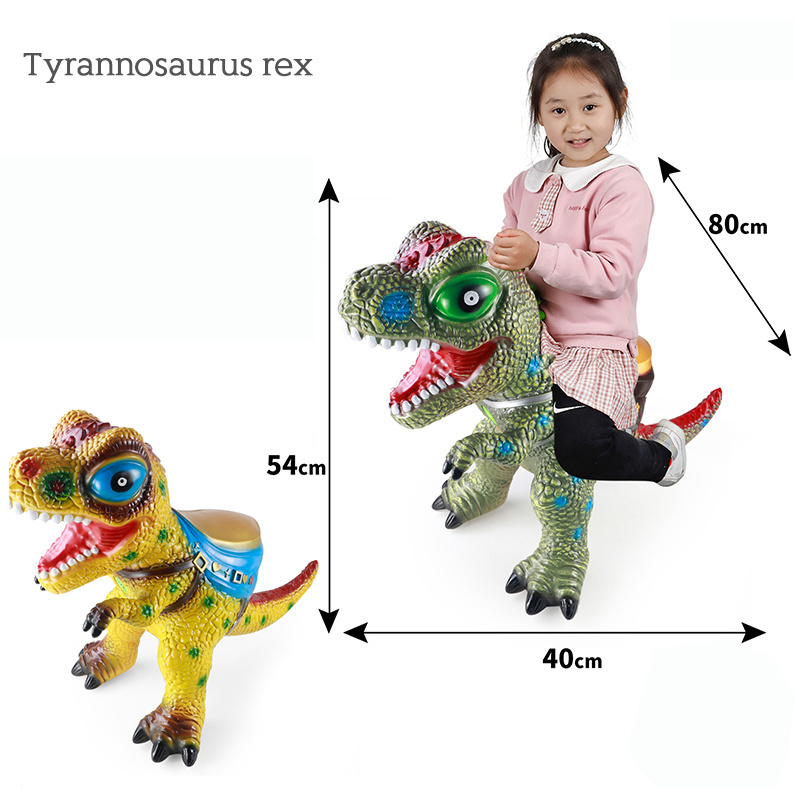 Kids Indoor Entertainment Static Cartoon Dinosaur Model Simulated Animal Ornaments Big Ride On Dinosaur Toy with Sound and Light