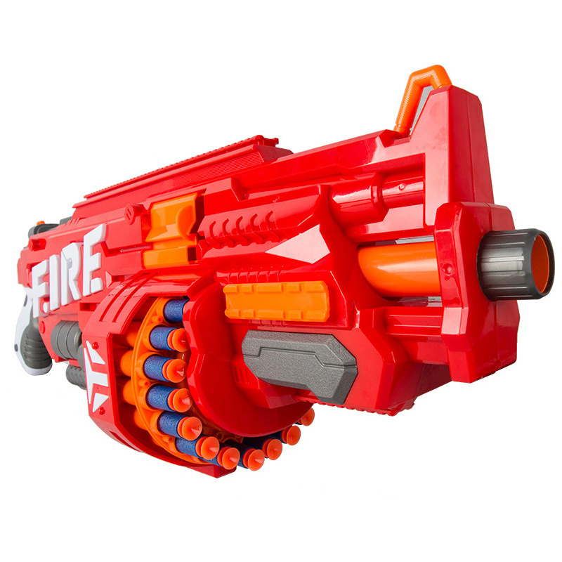 Boy Favor Gift Plastic Toys Revolver Gun Kids Interactive Shooting Game Electronic Gun Toys With 40 Rounds Soft Bullets