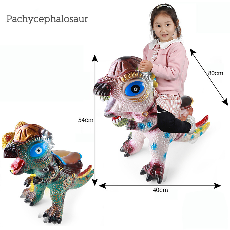 Kids Indoor Entertainment Static Cartoon Dinosaur Model Simulated Animal Ornaments Big Ride On Dinosaur Toy with Sound and Light