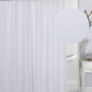 Waffle Weave Fabric Shower Curtain - White Cloth Shower Curtains for Bathroom Water Repellent 70x72 Inches