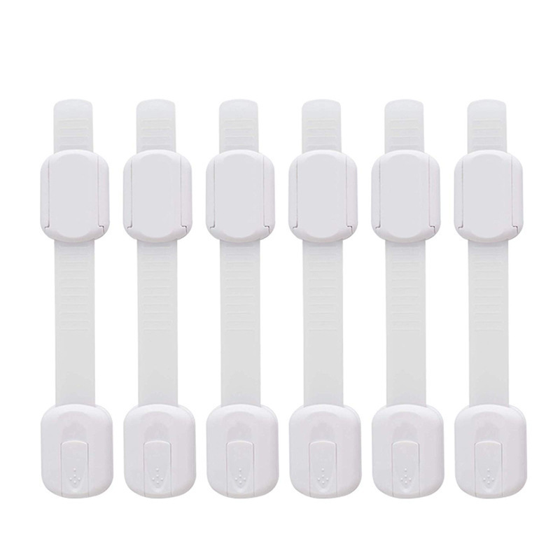 Child Safety Cabinet Proofing 6 Pack Child Proof Cabinet Locks with Adhesive Adjustable Strap Latches to Drawer Fridge Toilet