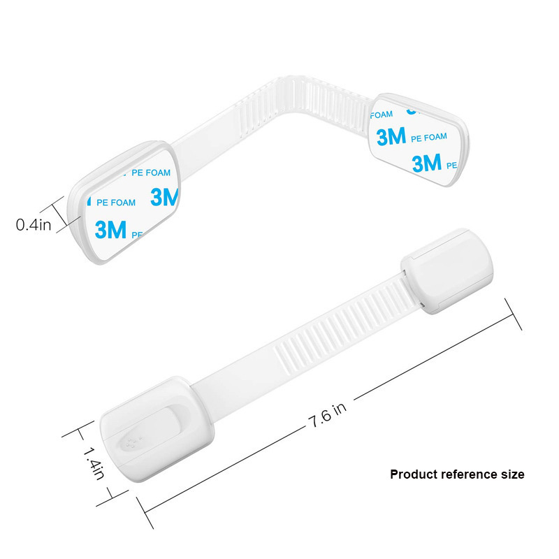 Child Safety Cabinet Proofing 6 Pack Child Proof Cabinet Locks with Adhesive Adjustable Strap Latches to Drawer Fridge Toilet