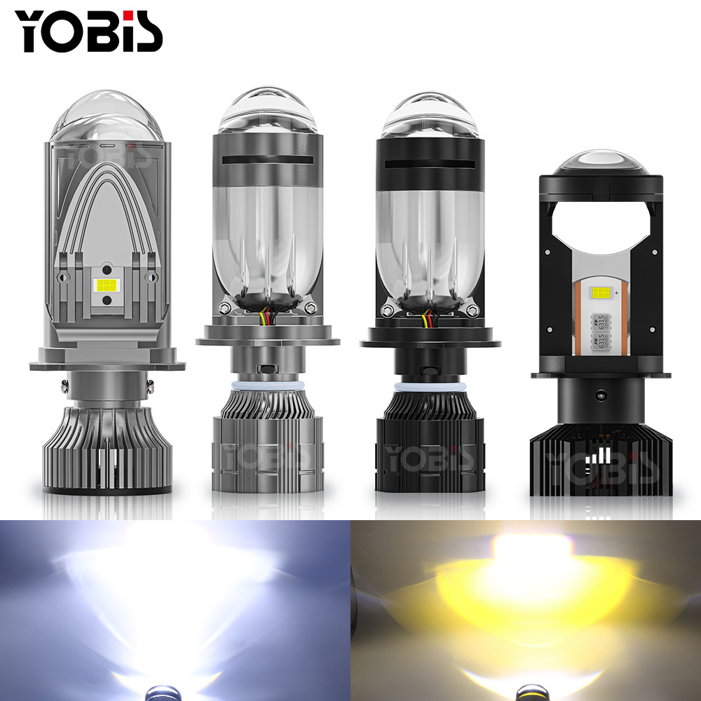 YOBIS Super Bright Mini Canbus H4 LED Car Headlight 6500k 3000k Lens Auto Lamp H4 High Low Beam Bulbs for Cars Motorcycle