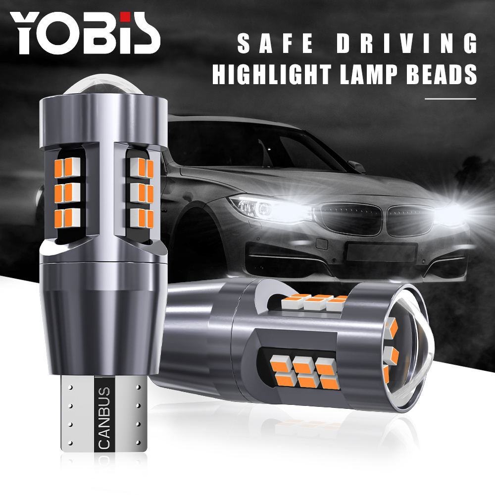 YOBIS 24SMD T15 6500K Reverse Light Amber White Red Backup Light Bulb Replacement Plug and Play LED Light Bulb