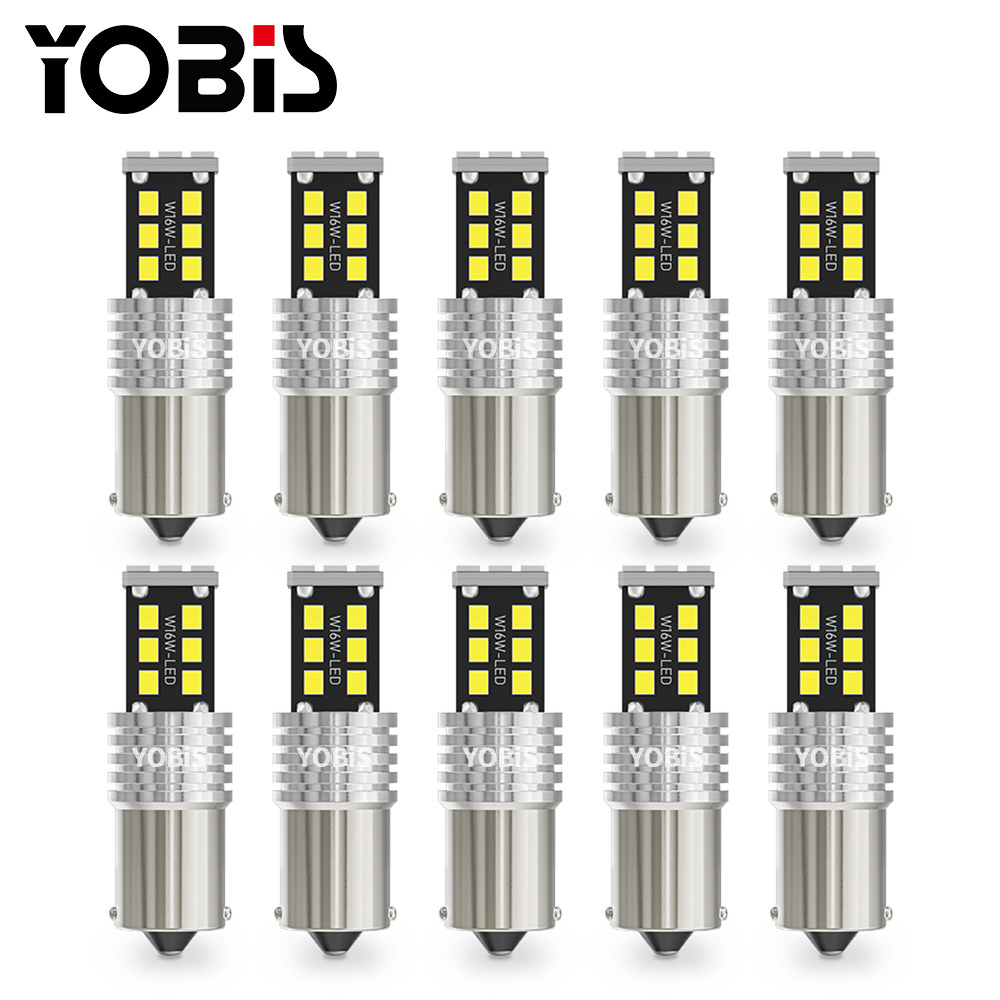 YOBIS 1156 ba15s 12v led 2835 15SMD py21w canbus amber led super bright t20 21w 5w led foco 7443 white w21/5w bay15d red bulb