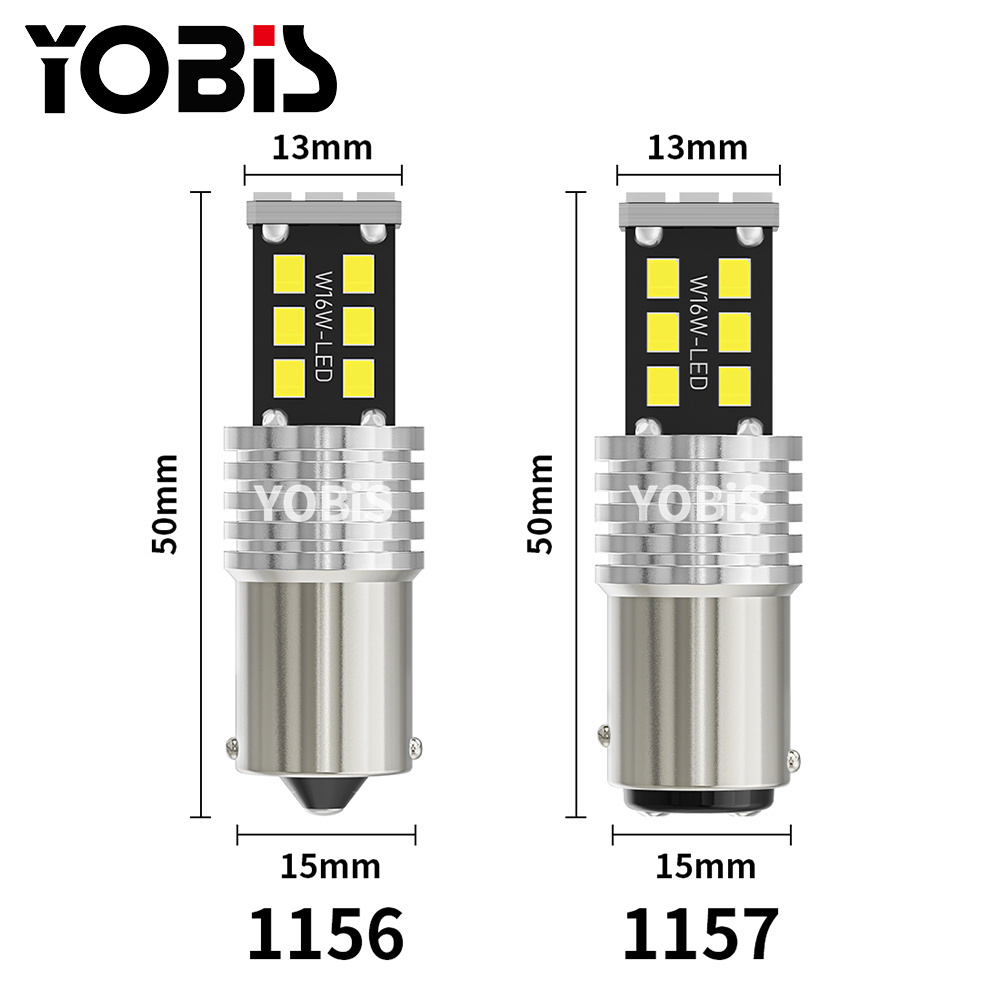 YOBIS 1156 ba15s 12v led 2835 15SMD py21w canbus amber led super bright t20 21w 5w led foco 7443 white w21/5w bay15d red bulb