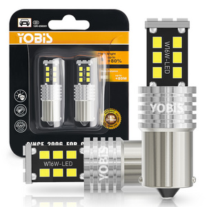 YOBIS 1156 ba15s 12v led 2835 15SMD py21w canbus amber led super bright t20 21w 5w led foco 7443 white w21/5w bay15d red bulb