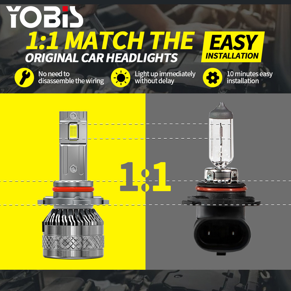 Yobis 60W led bulb h7 h4 h11 headlight with canbus high low beam led lights for cars