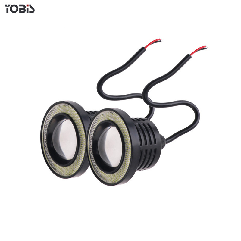 China 12v rear 3 inch car accessories auto fog light angel eye led fog light for universal cars