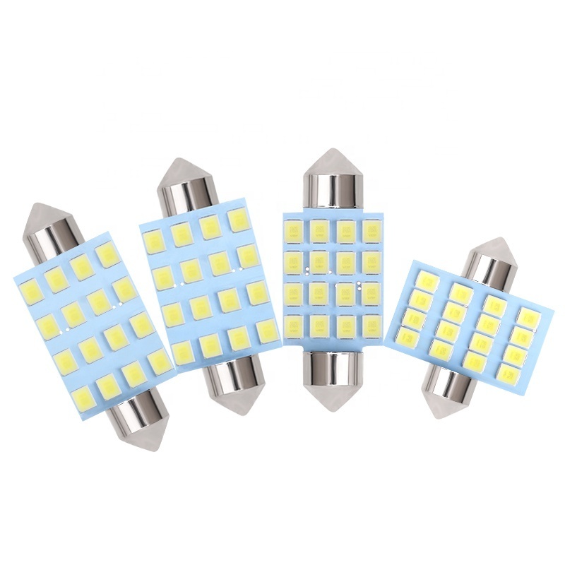 White Festoon DC12V 2835 16SMD 31mm 36mm 39mm 41mm led Car Door License Plate Interior Light bulb