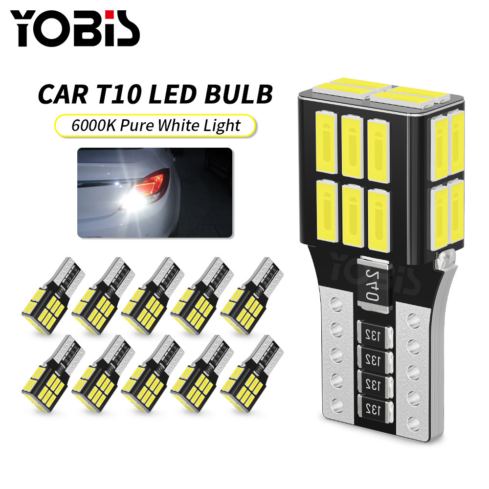 YOBIS T10 4014 24SMD LED Canbus Light Bulb 12V 24V Lamp W5W Automotive Replacement for Car Dome Map Door Courtesy Trunk Light