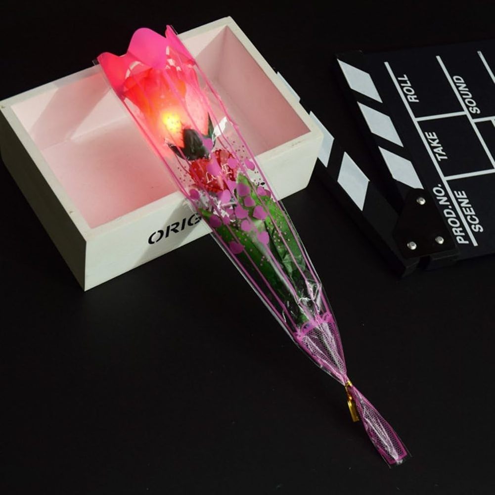 Artificial Rose LED Light Up Glow in Dark Valentines Day Gift Party Decor Light Wedding  Gifts LED  Simulation Rose Flower