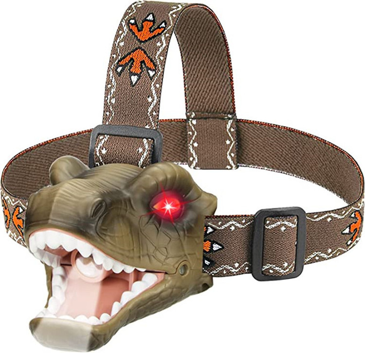 Dinosaur Headlamp T-Rex LED Headlamps for Kids Flashlights Camping Gear - Dinosaur Toys for Boys Girls Toddlers Outdoor Toys