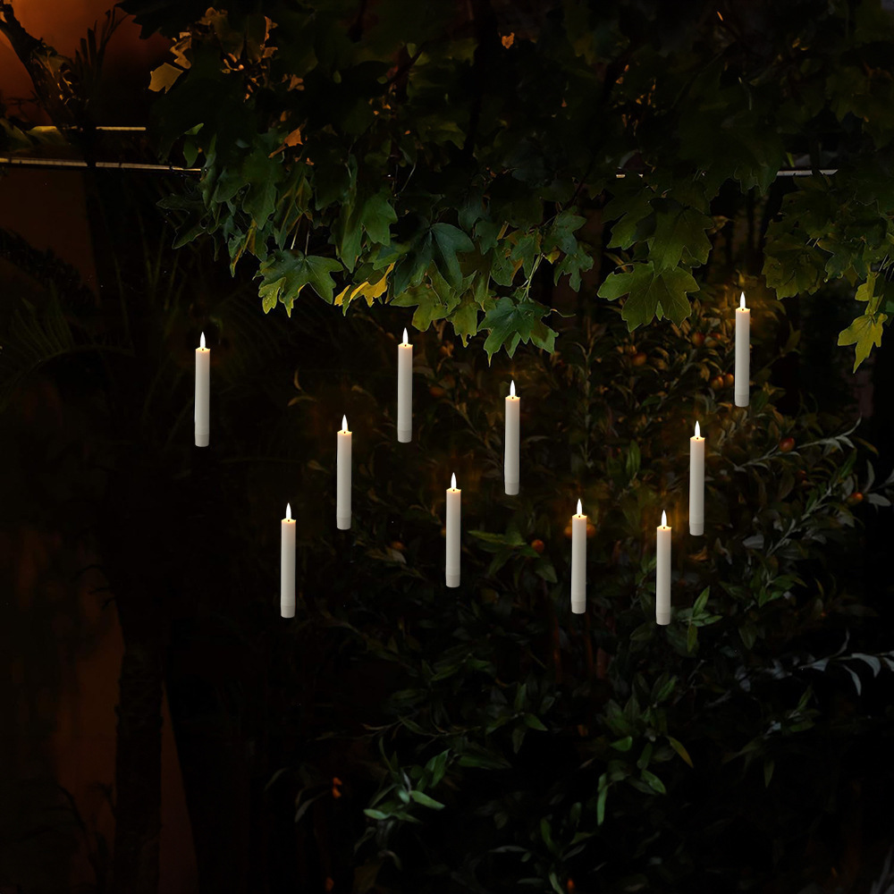 Decorations Floating LED Candles, 12Pcs Flameless Candles with Magic Wand Remote Control, Flickering Hanging Fake Candles