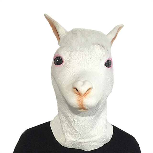 Gifts Adult Men Women Halloween Costume Party Funny Prop Alpaca Head Antelope Realistic Novelty Latex Animal Costume Goat Mask