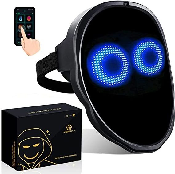 Brookhaus Led Mask , Bluetooth App Controlled Luminous  for Adults Halloween Masks,  Light up Costumes Masks