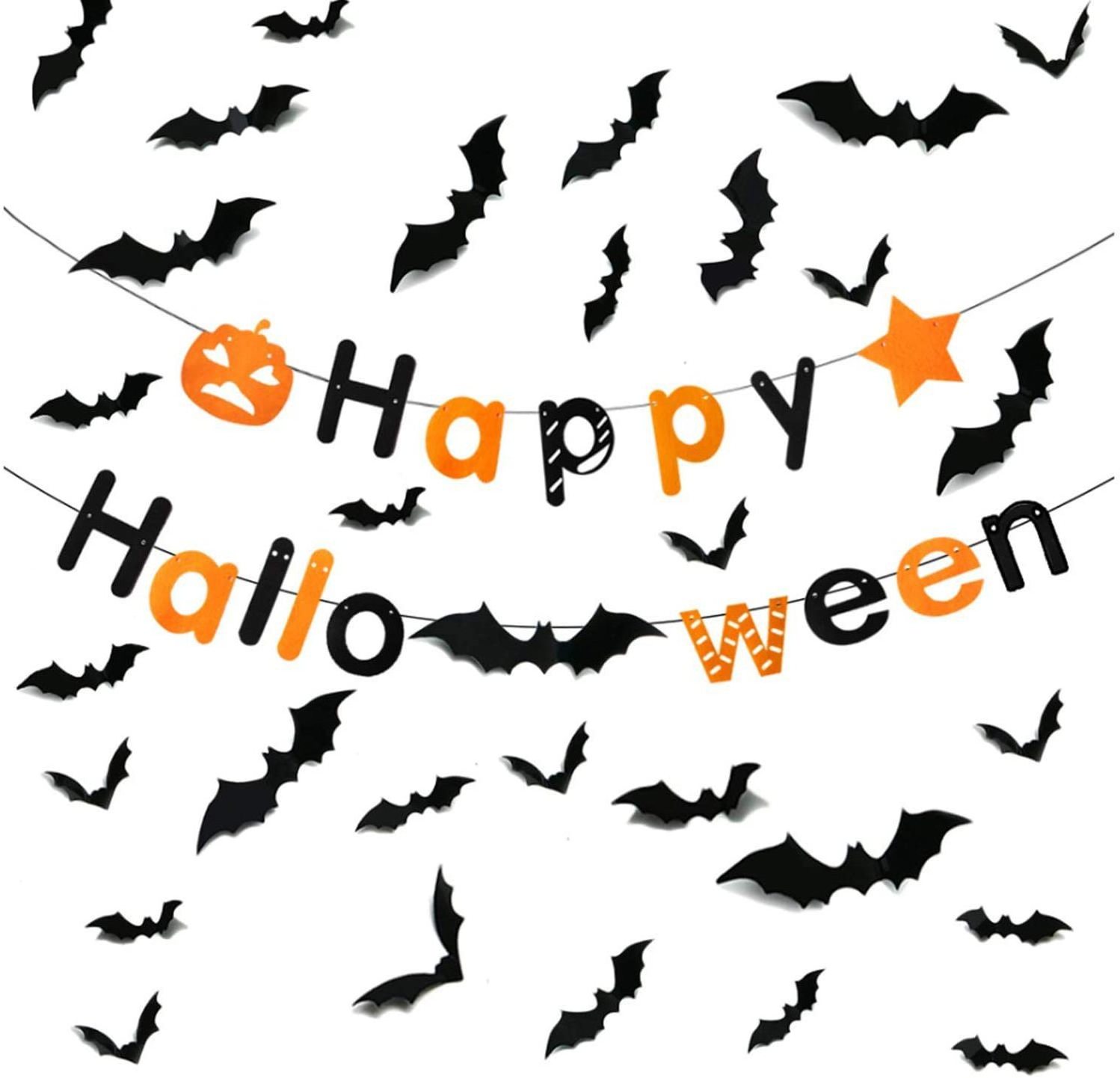 Bats Halloween Decorations Wall Decals Stickers,  Bat   Decorations Indoor   Halloween Party Supplies  Spooky Bats