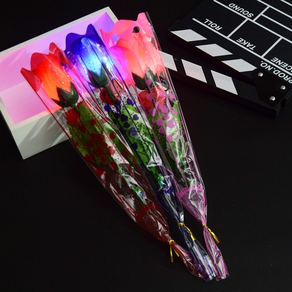 Artificial Rose LED Light Up Glow in Dark Valentines Day Gift Party Decor Light Wedding  Gifts LED  Simulation Rose Flower