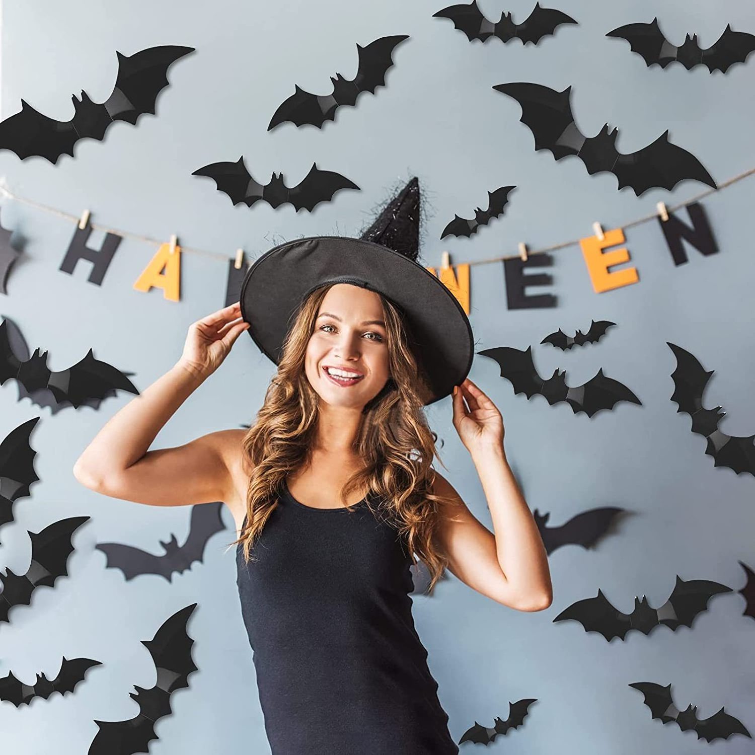 Bats Halloween Decorations Wall Decals Stickers,  Bat   Decorations Indoor   Halloween Party Supplies  Spooky Bats