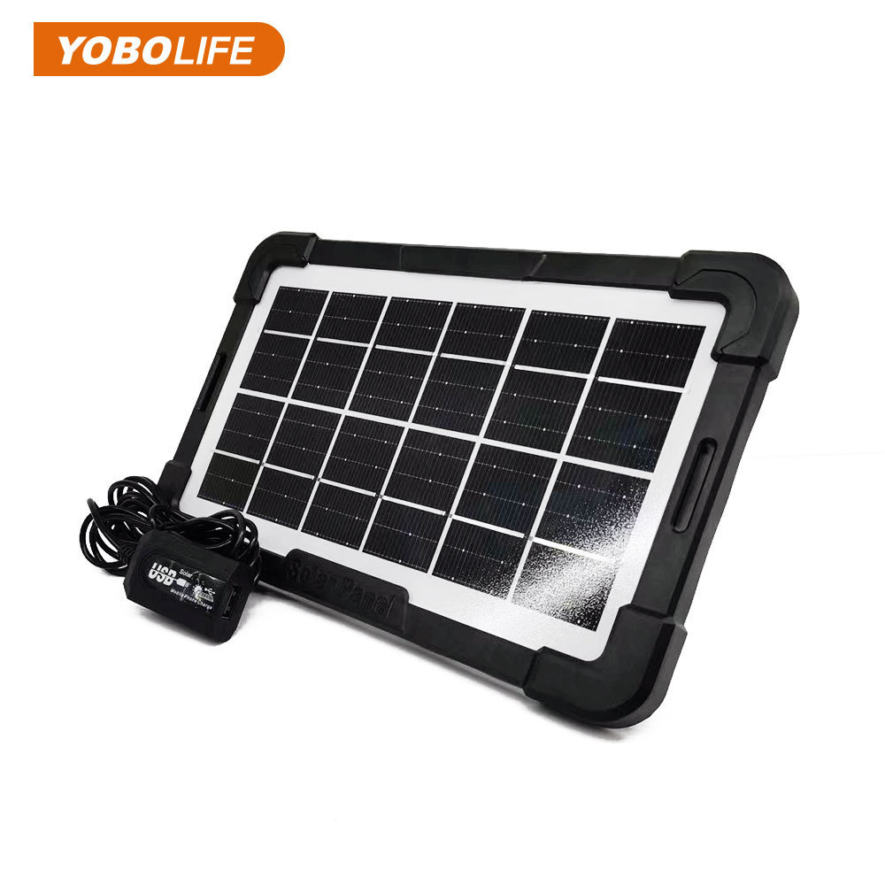 YOBOLIFE Solar Charger Portable Multi Function Plastic Case 6v 6w Mini Solar Panel For Outdoor Charging Mobile Phone