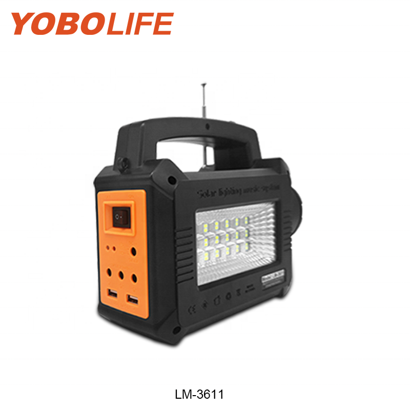 Yobolife LM 3611 Portable Home Solar Lighting System 10W Solar Panel Generator Mobile Charging DC Solar Lighting Kit For Camping