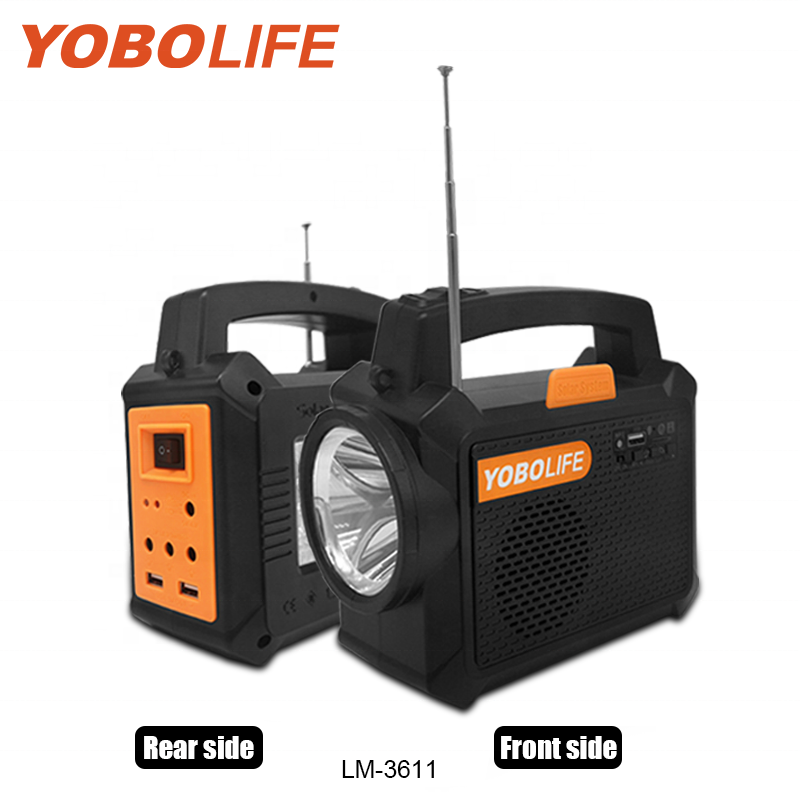 Yobolife LM 3611 Portable Home Solar Lighting System 10W Solar Panel Generator Mobile Charging DC Solar Lighting Kit For Camping