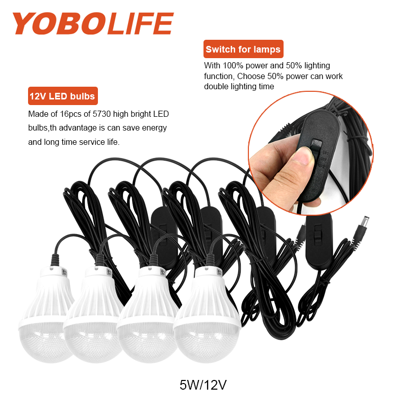 Yobolife Factory 12V portable emergency solar energy kit Best Quality Outdoor Solar Lighting System Solar Home lighting kit