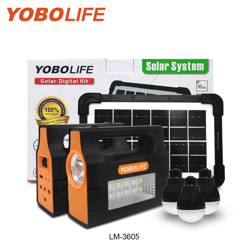 Most Popular YOBOLIFE Solar Energy Kit For Africa Solar Portable System LED Camping Lights Solar Home System