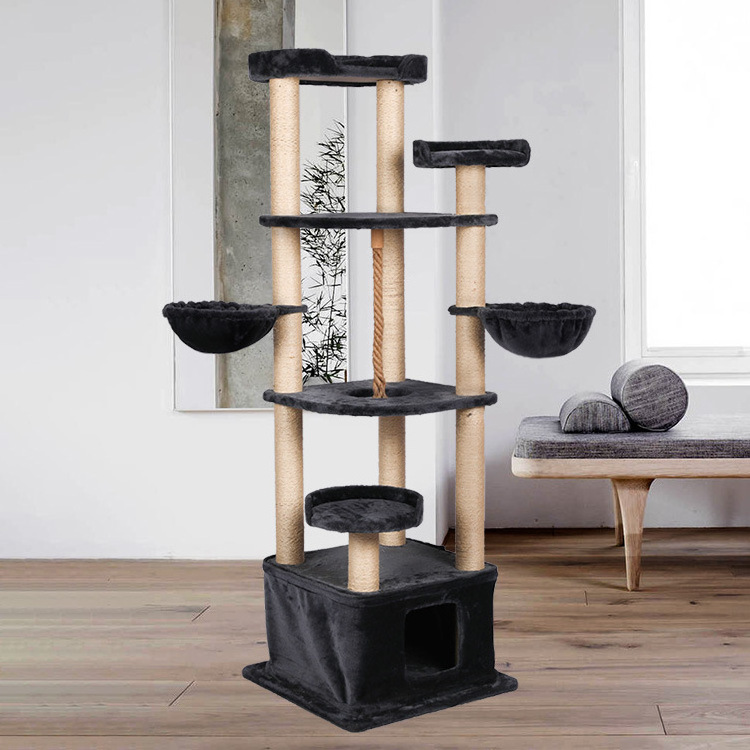 Factory Wholesale Large Modern Wood Furniture Luxury Cat Scratcher Tower Cat Tree With Bulk Price