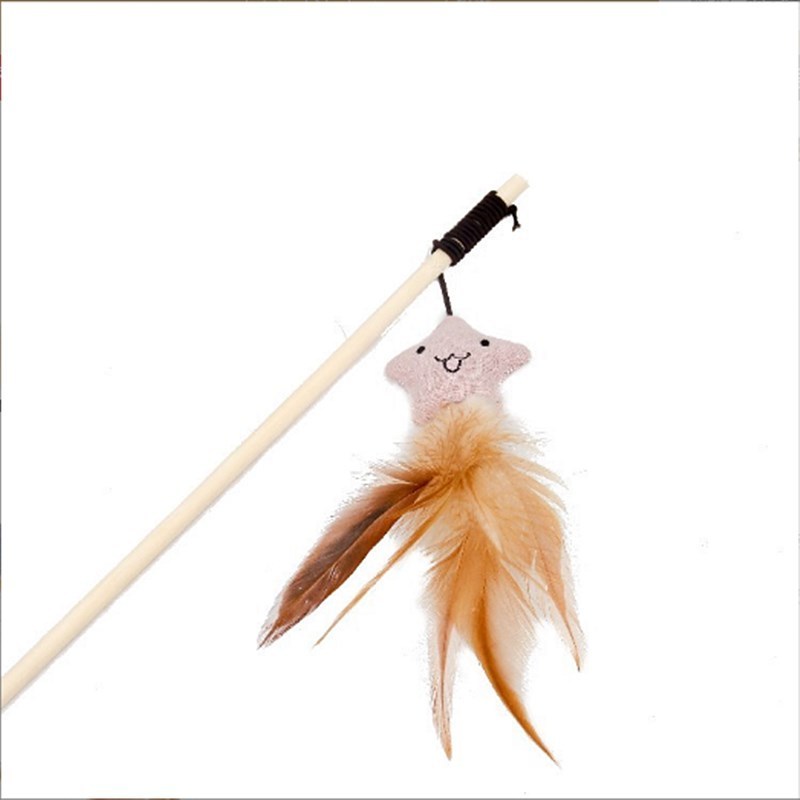 2023 cute style cat teaser stick with feather wand cat funny for cat toy