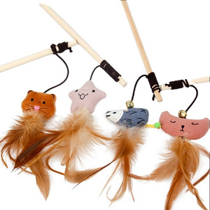 2023 cute style cat teaser stick with feather wand cat funny for cat toy