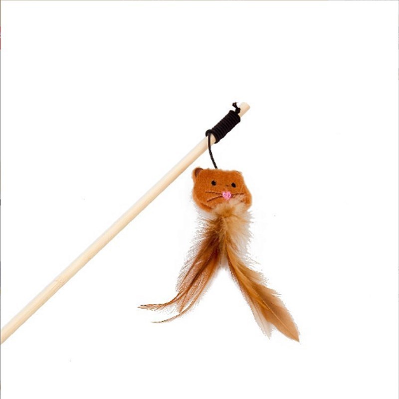 2023 cute style cat teaser stick with feather wand cat funny for cat toy