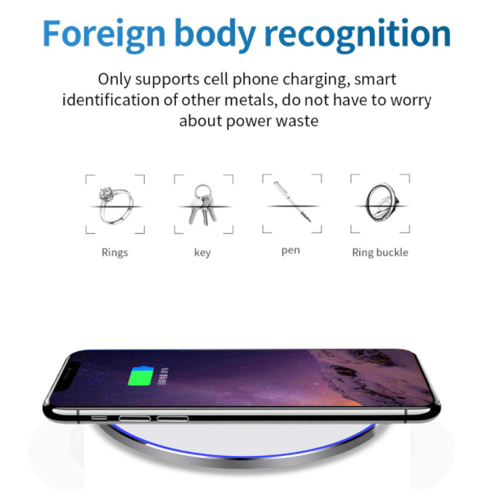 2022 New Fast Charging 15W Portable QI Wireless Charger Cell Phone Charging Pad Battery Charger For iPhone For Android