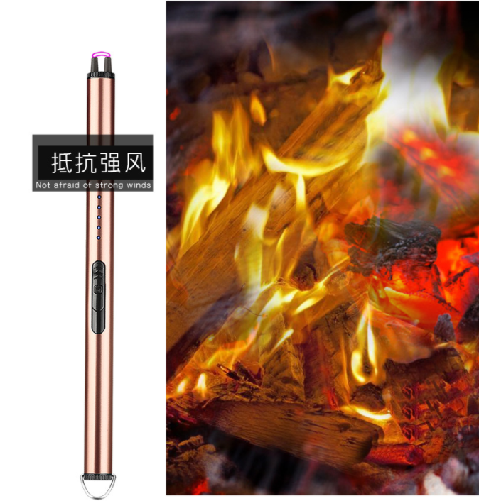 2023 factory Rechargeable Wholesale Hot Sale Long Stick BBQ Tools Electric Windproof Lighter USB Kitchen Metal Lighter