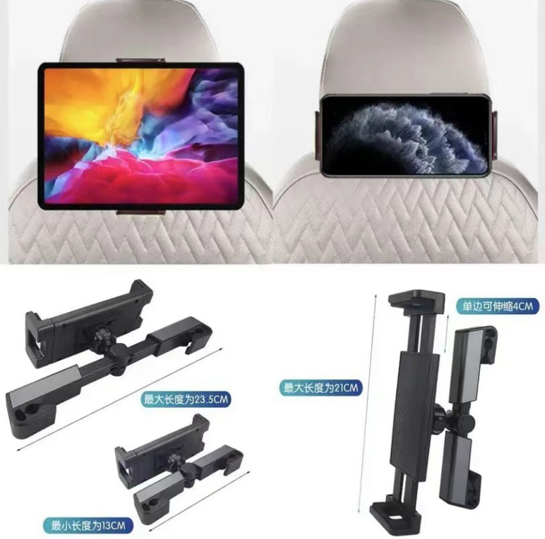 2022 hot new 360 degree car headrest mobile phone stand holder car back seat tablet pc mount for ipad for iphone